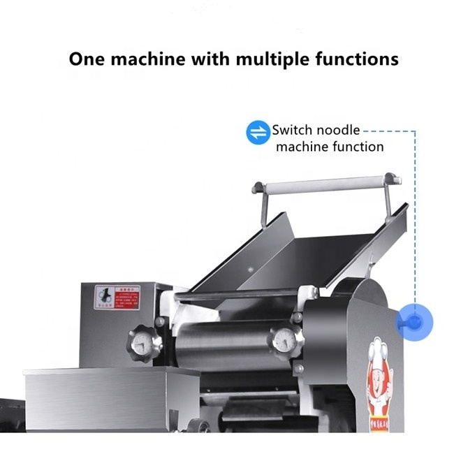 China Stainless Steel Automatic Dough Roller Sheeter Electric Dumpling Skin Noodle Cutter New Home Pasta Maker Making Machine