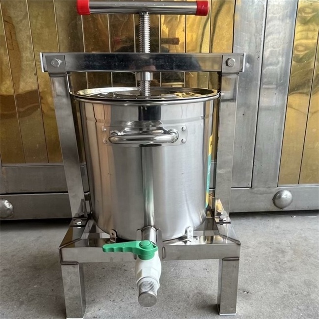 Bee Equipment Manual Stainless Steel Comb Pressing Hydraulic Wax Separator Extractor Honey Press Machine