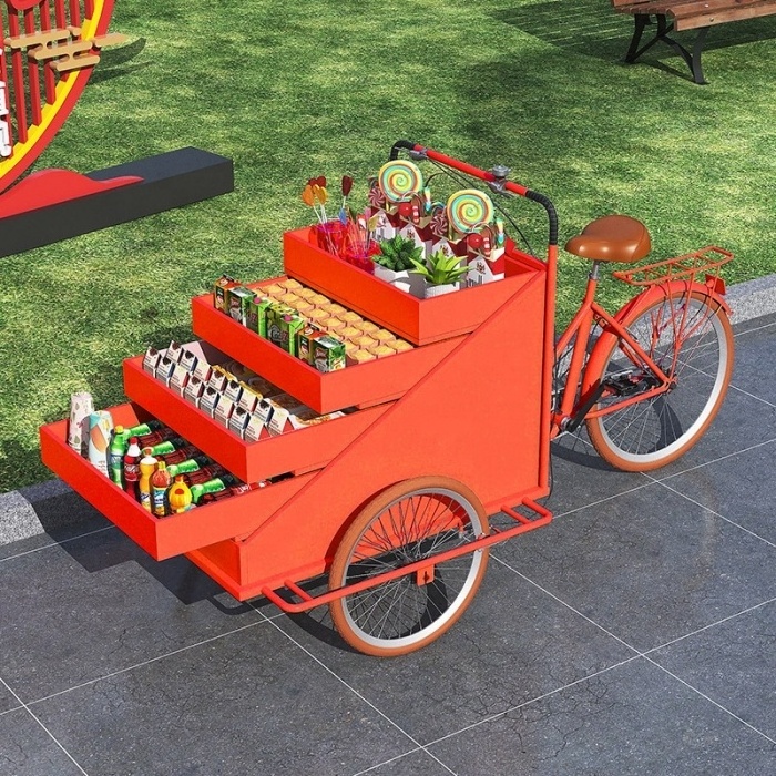 JUYOU new fast food tricycle coffee fruit vending cart coffee bike cart