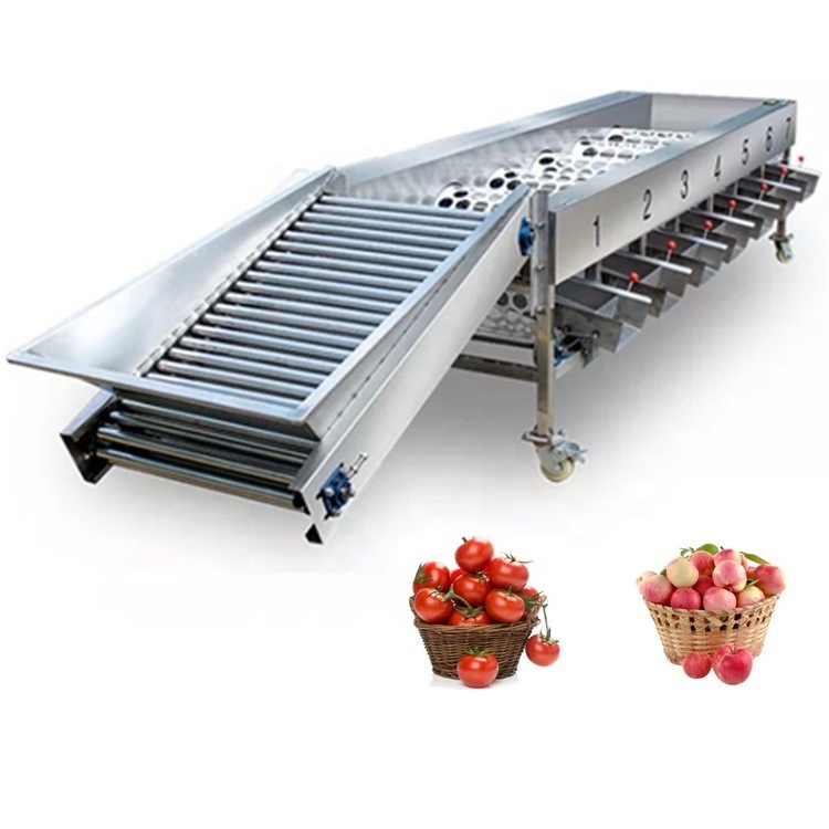 1000kg/h Automatic tomato and potato vegetable grading Production Line fruit apple onion peach sorting machine