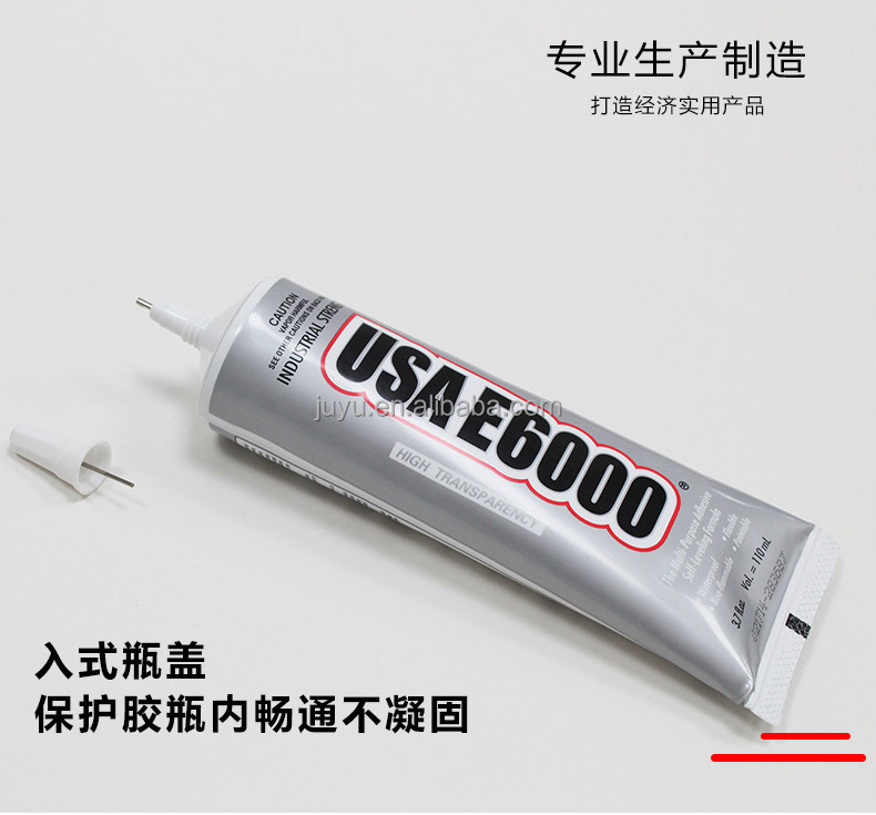 Factory E6000 Clear Contact Adhesive With Precision Applicator Tip - 110ml 50ml 15ml E6000 Glue Adhesive