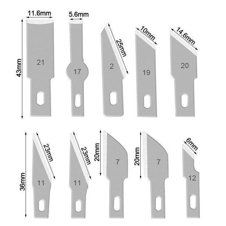 Professional 13 Piece set of handmade tools hobby craft knife metal carving knife set for engraving seal paper-cut carving