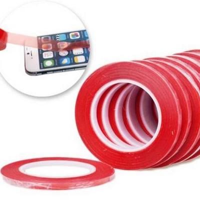 Width 1mm/2mm/3mm/5mm/6mm/8mm/10mm  25M Transparent Double Side Adhesive Tape  Red Film Sticky Adhesive Tape Cell Phone Repair