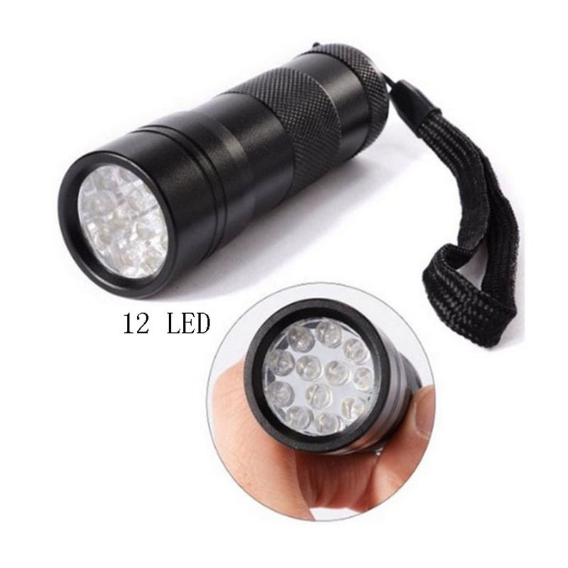 Black Light UV Flashlight 12 LEDs 395nm Ultraviolet Urine Detector Torch linterna For Dog/Cat/Pet Urine & Dry Stains