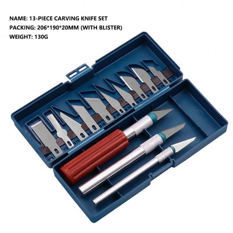 Professional 13 Piece set of handmade tools hobby craft knife metal carving knife set for engraving seal paper-cut carving