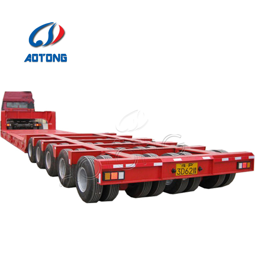 Heavy duty 3 rows 6 axles low bed trailer low loader excavator trailer 100tons lowboy semi trailer