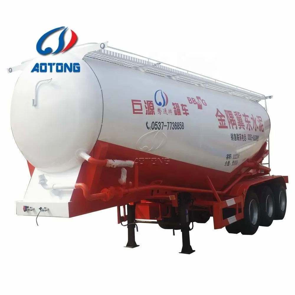 Aotong 3 axles 50-60 ton cement bulker and bulk powder tank semi trailers for sale/Cement bulk trailer