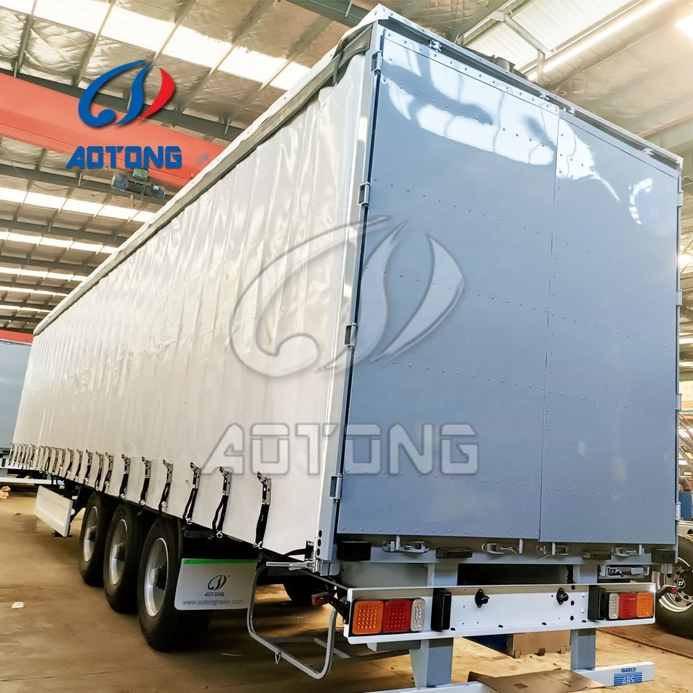 New 53 Ft Tri-axle canvas cover side curtain type Enclosed cargo box container trailer Europe Standard to Russia market