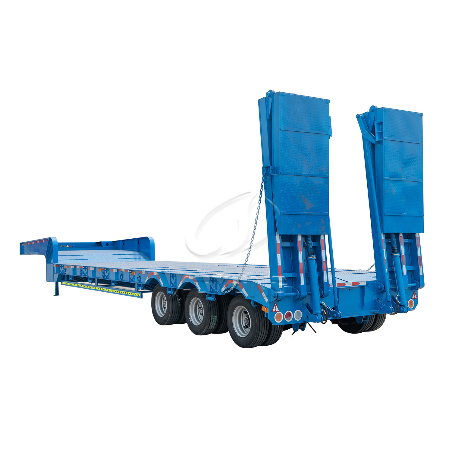 60 ton lowboy trailer 3 axles excavator carrier truck low bed trailers China factory semi truck trailer for sale