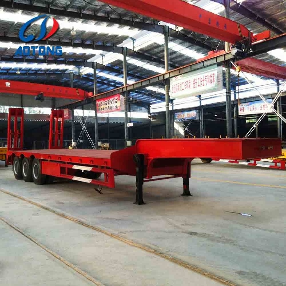 60 ton lowboy trailer 3 axles excavator carrier truck low bed trailers China factory semi truck trailer for sale