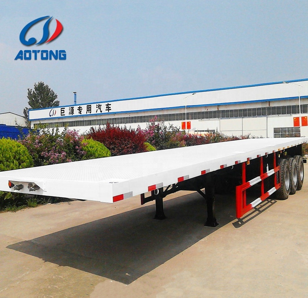 40ft flatbed semi trailer sale in Ghana flatbed trailer with 12 pieces container locks