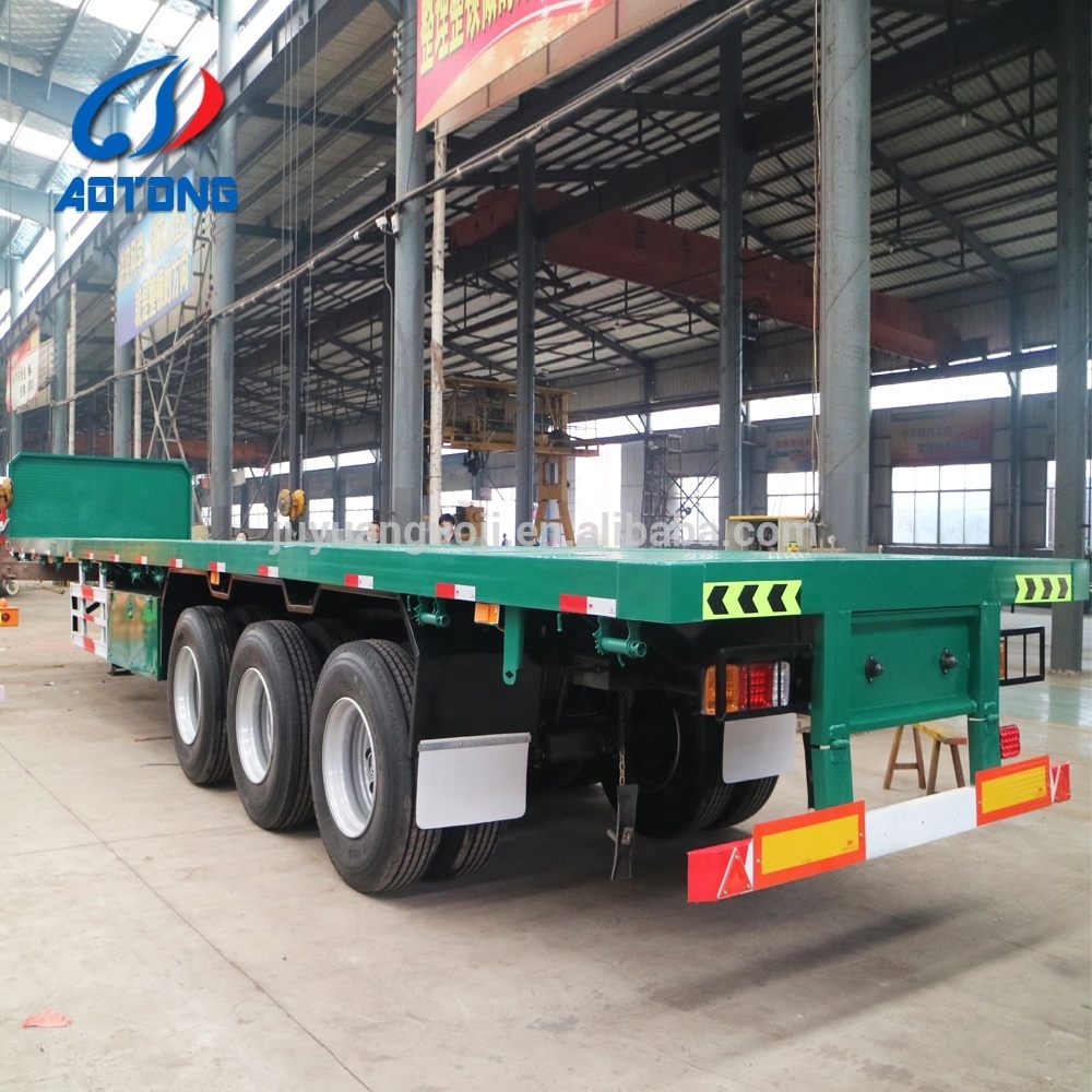 40ft flatbed semi trailer sale in Ghana flatbed trailer with 12 pieces container locks