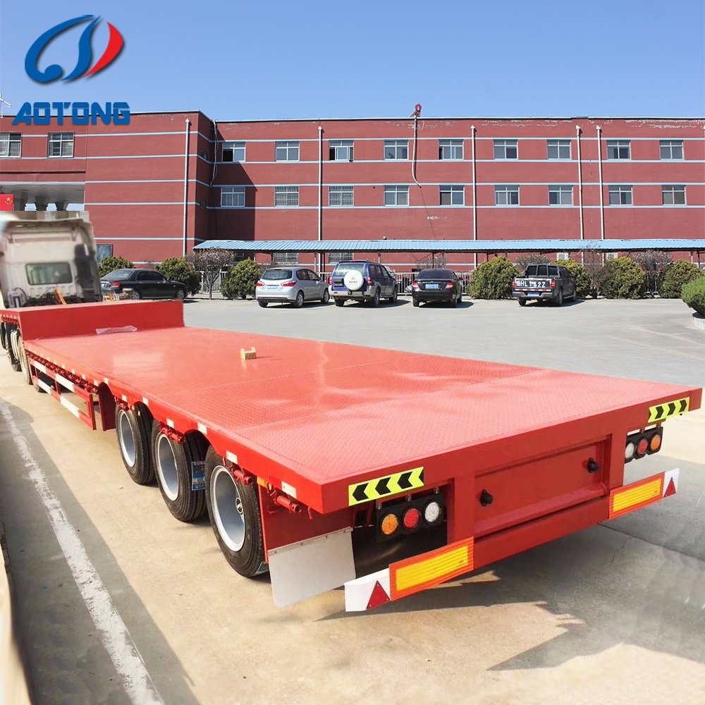 40ft flatbed semi trailer sale in Ghana flatbed trailer with 12 pieces container locks