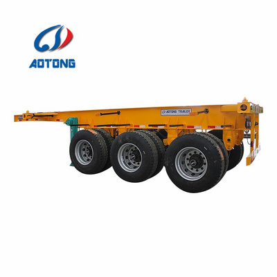 Tri-axle Q345 FUWA axles Skeleton Trailer / 20feet 40ft Container Chassis / Container Transport Semi Trailer For Sale