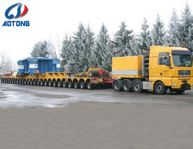 Multi-axis self-propelled modular transporter trailer articulated towable 250 ton modular low bed semi trailer