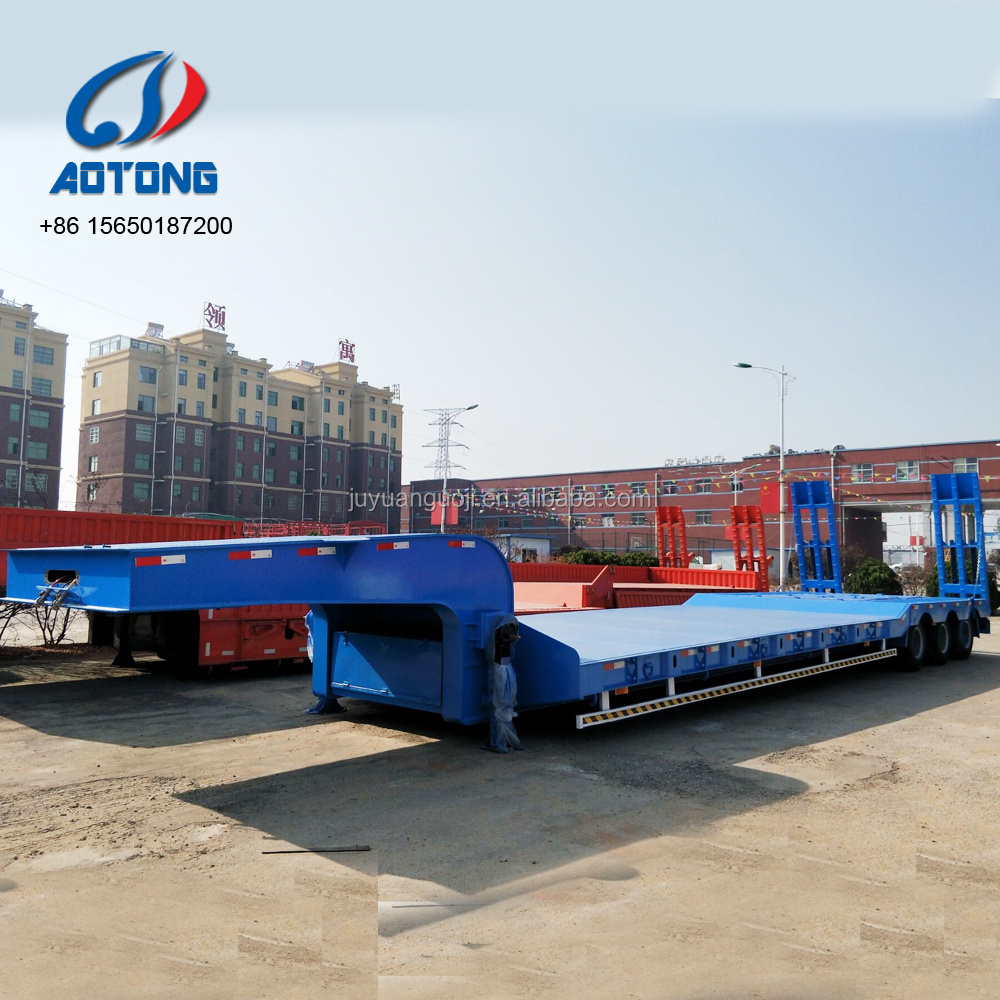 Heavy duty 3 rows 6 axles low bed trailer low loader excavator trailer 100tons lowboy semi trailer