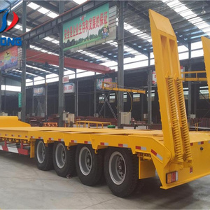 China truck trailer type transport 60 ton 3 axles low bed platform semi trailer tow truck for sale