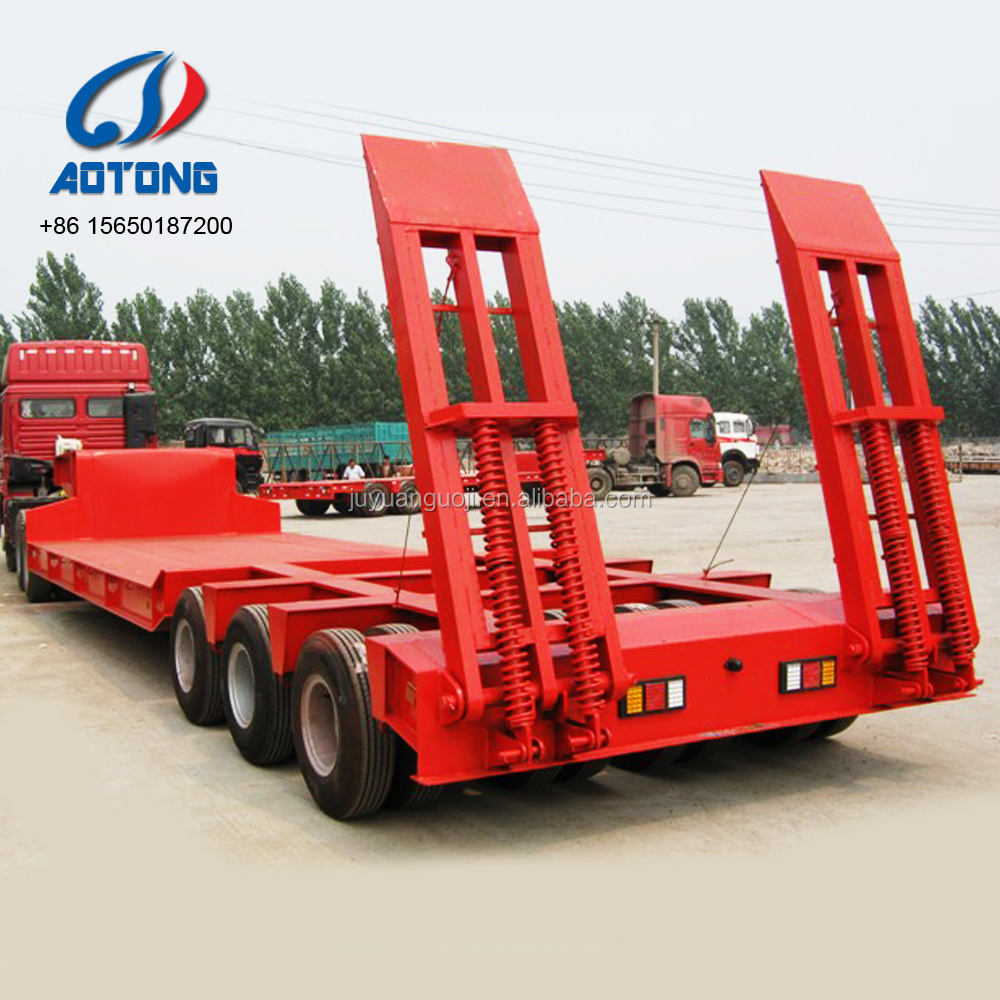 Heavy duty 3 rows 6 axles low bed trailer low loader excavator trailer 100tons lowboy semi trailer