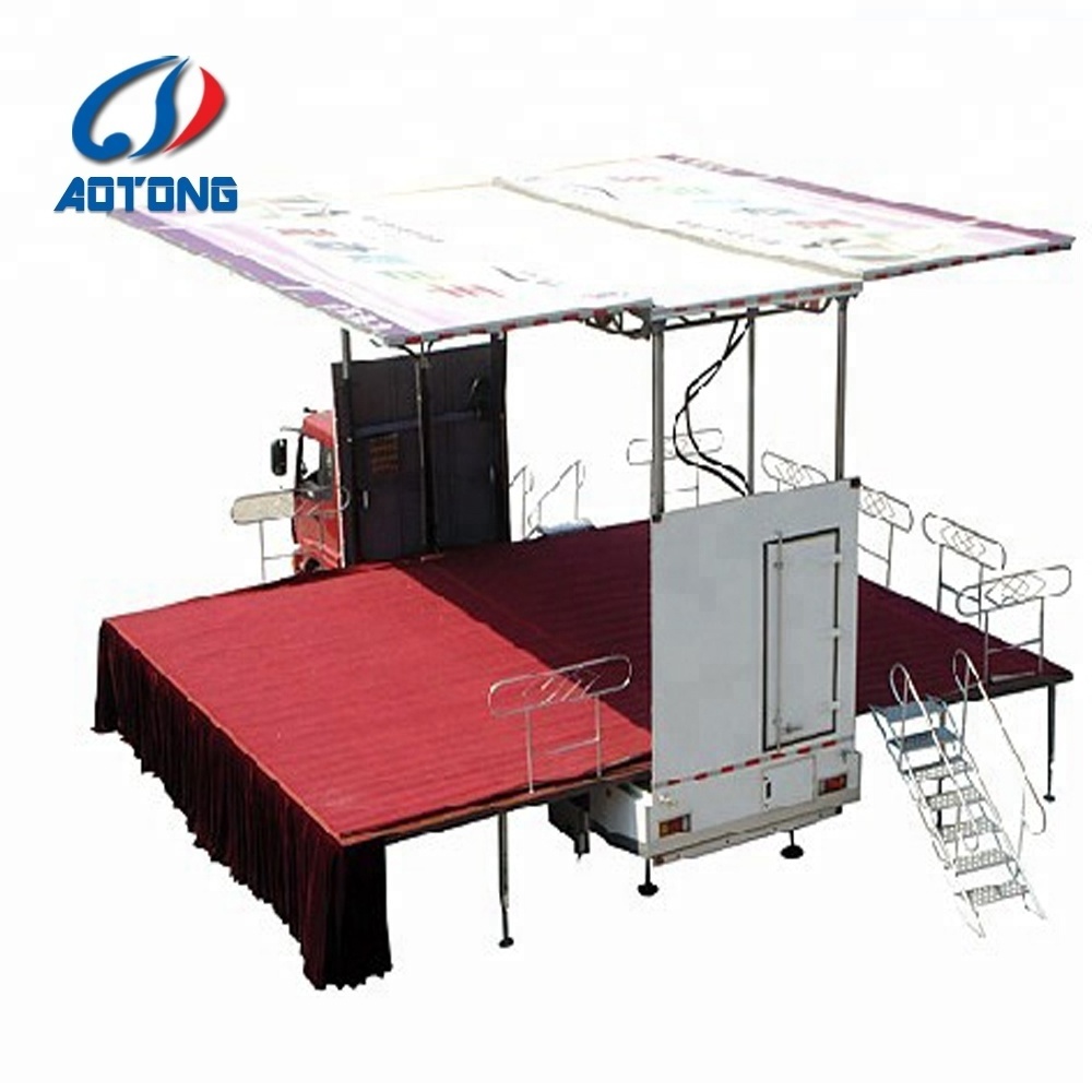 mobile Stage truck trailer manufacture hydraulic  mobile stage trailer for sale