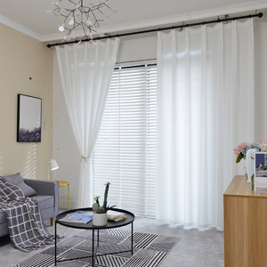 Nordic Hotel Luxury Ready Arabic Style White Voal Curtains Ready Made For The Living Room