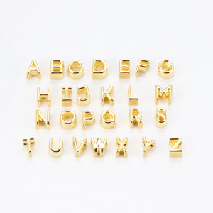 Wholesale 925 Sterling Silver A-Z 26 Initial Letter Charms Beads For Bracelets Making