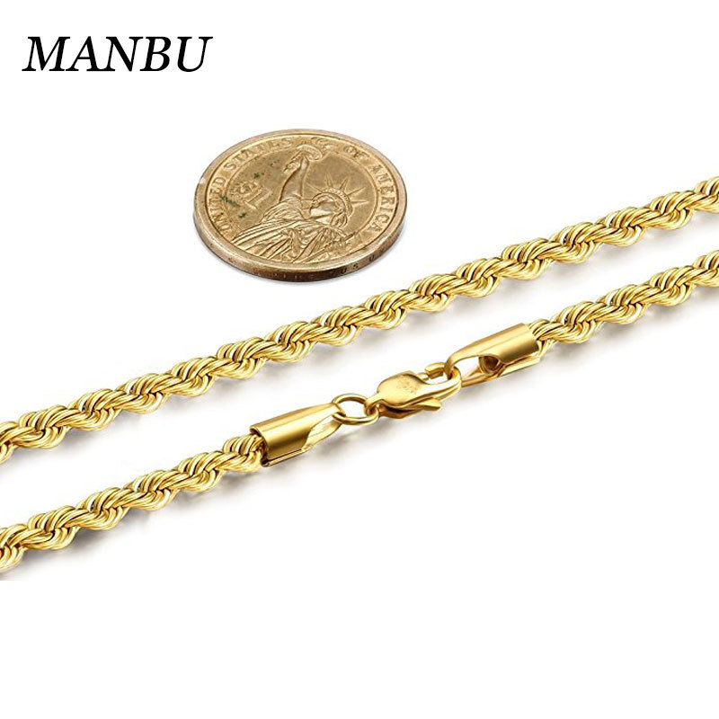 14k gold chains for men gold jewelry 4mm twist rope chain for women and men 21 inch long chain 12440