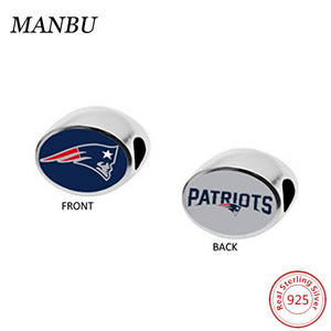 new england patriots charm enamel nfl beads 925 sterling silver jewelry 03245