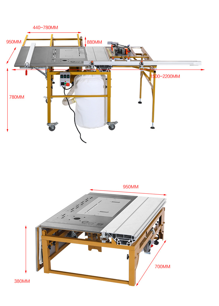 jt9bx model dust free mother saw sliding table wood saw machine portable for woodworking OEM factory