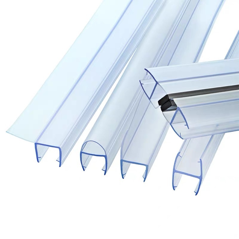 Transparent Super Clear Non Slip Bath Shower Room Sealing Strip Waterproof Strong Magnetic PVC Screen Door Seal Strip