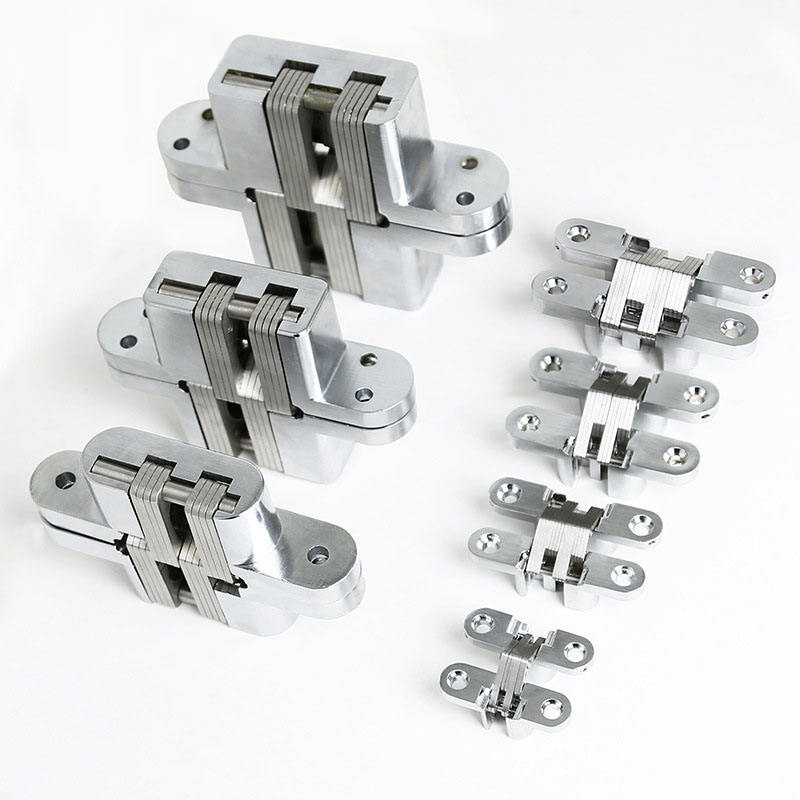 85KG Heavy Duty Mortise Mount Hidden Hinges For Folding Door Gate Hardware Zinc Alloy Cross Concealed Door Hinge