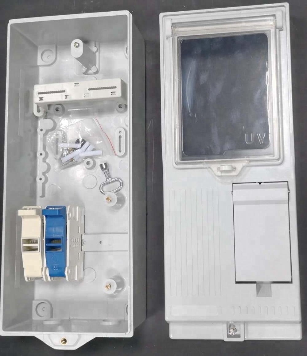 electric power box & Single phase 3 phase prepayment energy meter with hinges,lock and key