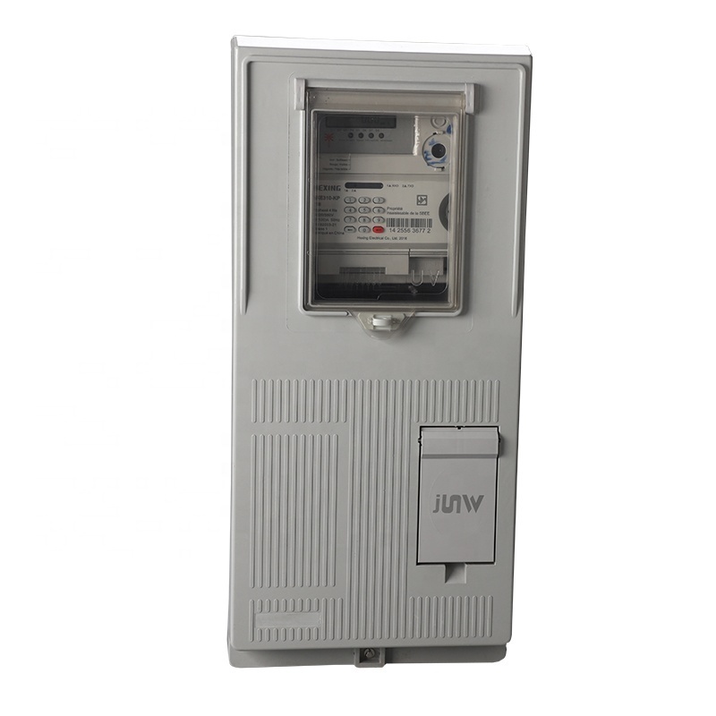 electric power box & Single phase 3 phase prepayment energy meter with hinges,lock and key