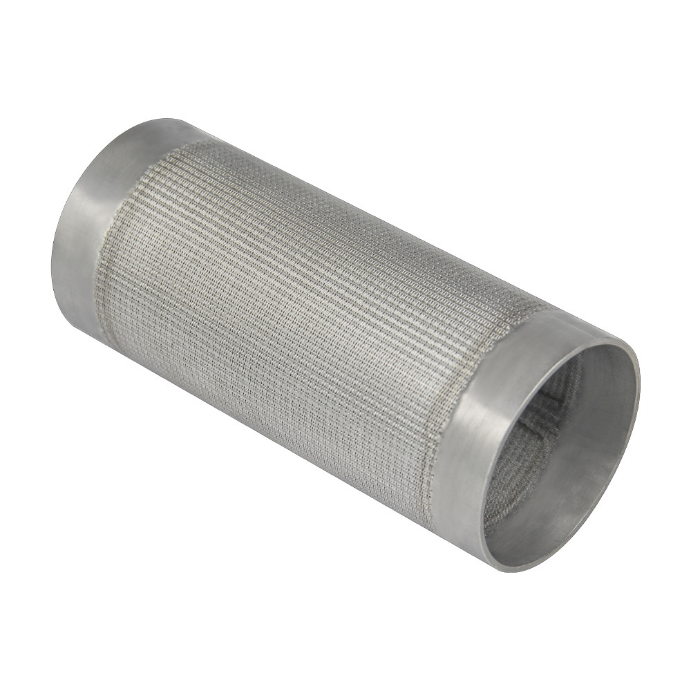 AISI 304 316l multi-layer 10 20 micron stainless steel wire mesh filter tube pleated filter cartridge