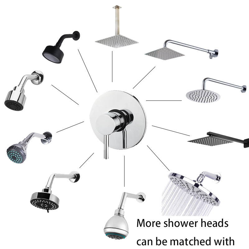 JVK Single Handle Black UPC Bathroom Shower Mixer Valves Brass Concealed Shower Faucet