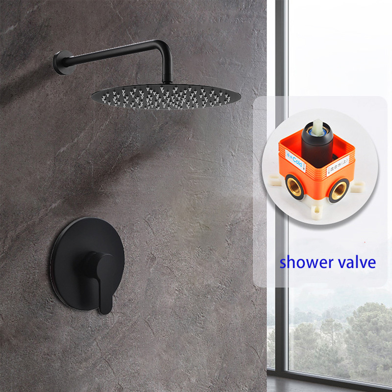 Bathroom wall Mount Concealed Shower Faucet Valve Trim Kit Diverter Shower Mixer Valve