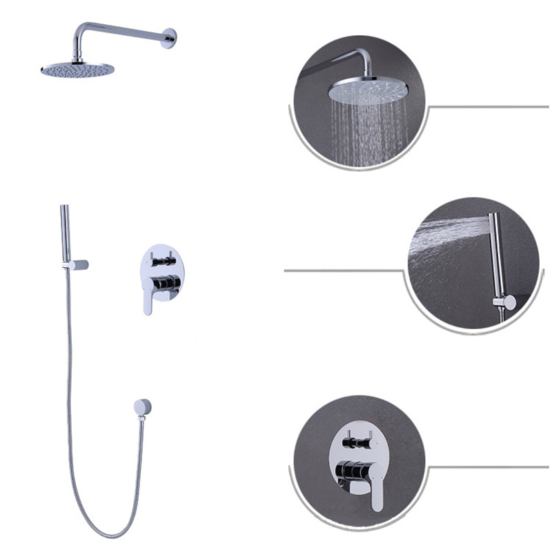 Bathroom IIn Wall 5 Way Concealed 3 Function Bath Shower Faucet Body Mixer Valves Brass Rough-in Shower Valve Trim with Diverter