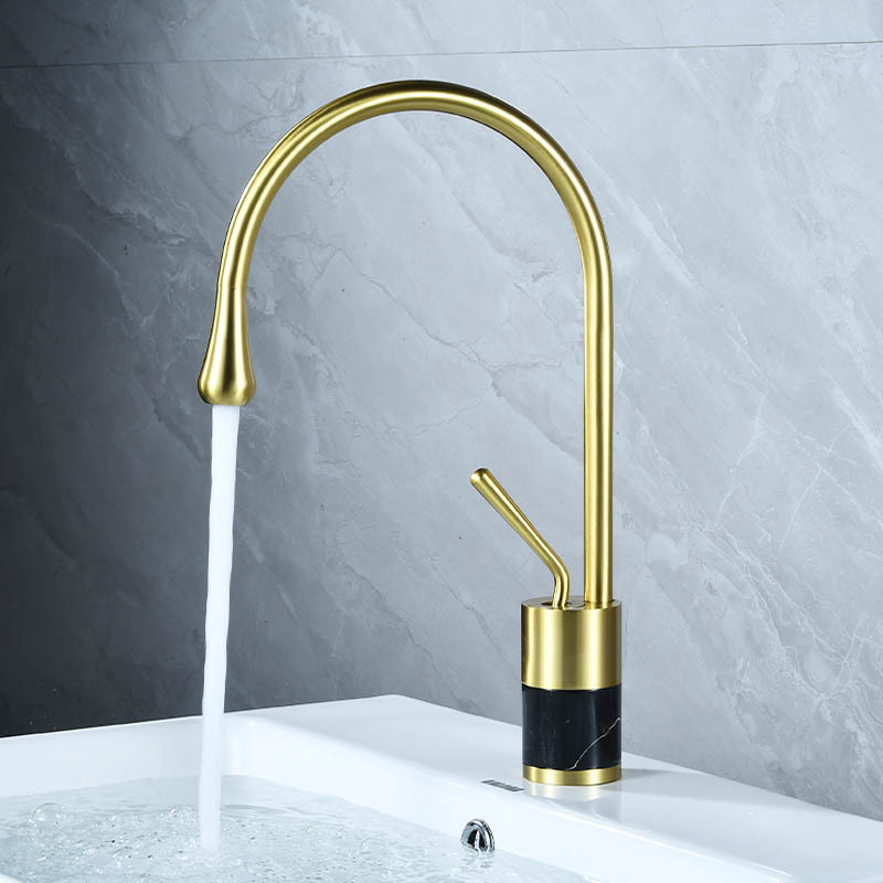 Matte Black Retro European Basin Faucet Heightened Hot Cold Water Mixer Taps Artistic Bathroom Basin Faucets