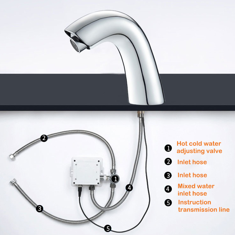 Cheap Price Commercial Bathroom Smart Water Saving Tap Thermostat Electronic Touch Free Basin Faucet with Motion Sensor