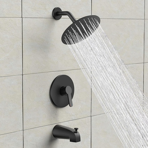 Wall Mounted 9 Setting Shower Head Washroom Rain Shower Complete Mixer Set Bathroom Kit Shower System with Rough-in Valve