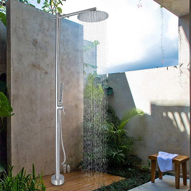 Outdoor Rustproof Inox 304 Freestanding Garden Shower System Panel Swimming Pools Stainless Steel Showers Column