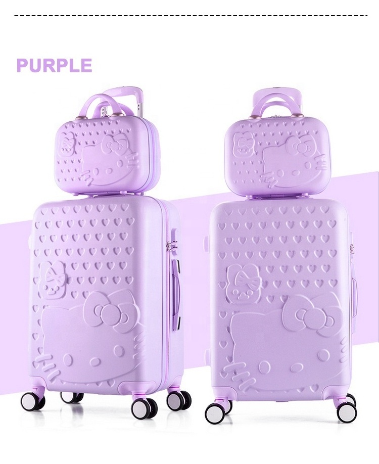 Kids Pc Custom Travel  Trolley luggage Bags suitcase Sets Plastic Rolling SuitCase For Children