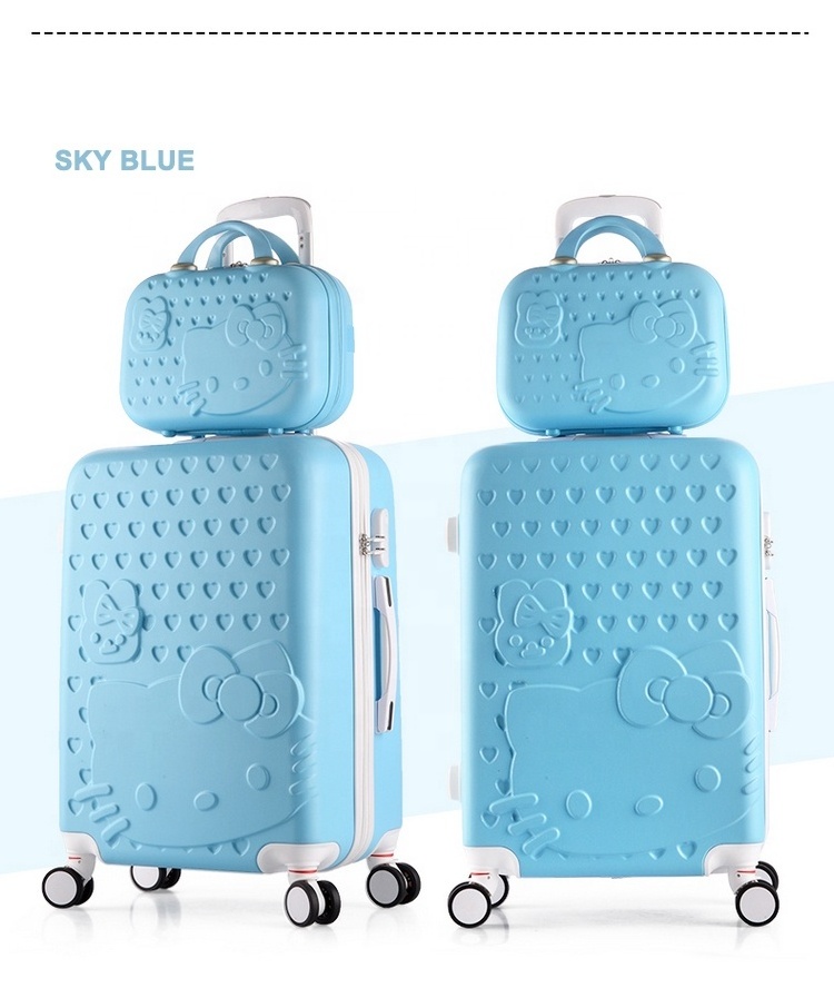 Kids Pc Custom Travel  Trolley luggage Bags suitcase Sets Plastic Rolling SuitCase For Children