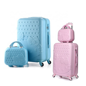 Kids Pc Custom Travel  Trolley luggage Bags suitcase Sets Plastic Rolling SuitCase For Children