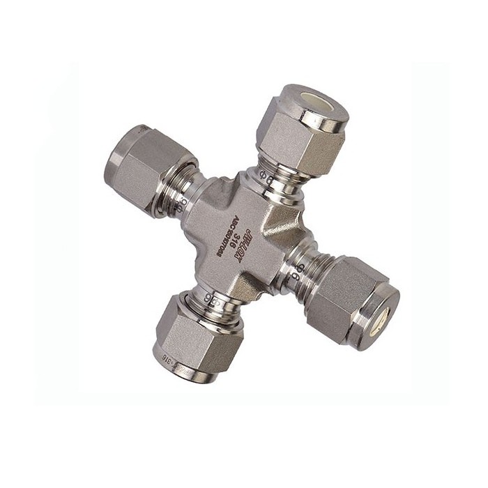 JW-LOK Compression pipe fittings 4 way cross connector