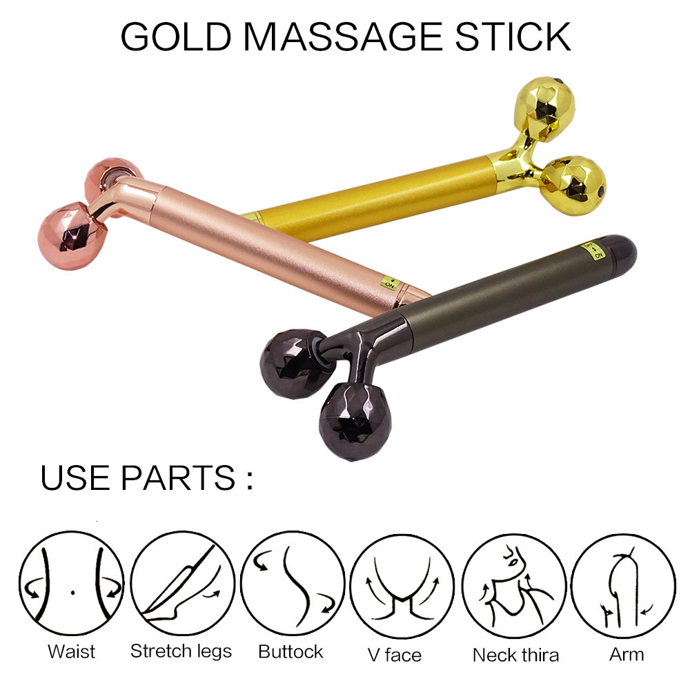 Beauty Bar 24k Golden Roller spa electric 3D Face Lift Massager for Skin Care