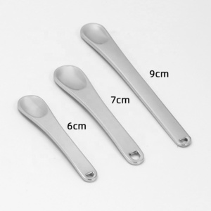 Luxury Metal Skin care Spoon Spatula for Eye Cream facial Mixing Silver Mini Stainless Steel Cosmetic Spatula