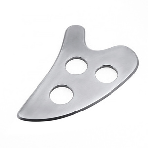 Large Size Body Massager stainless steel Gua Sha Silver Heart Shape Face massage Gua Sha