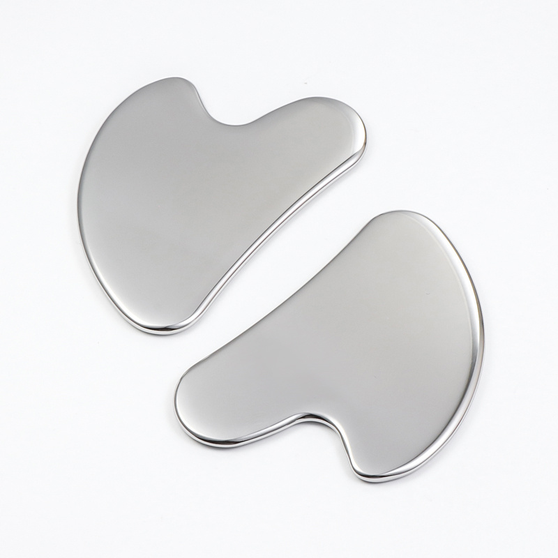 logo customized Face Lifting Heart Shape metal Guasha facial tool  Stainless steel scraping massager