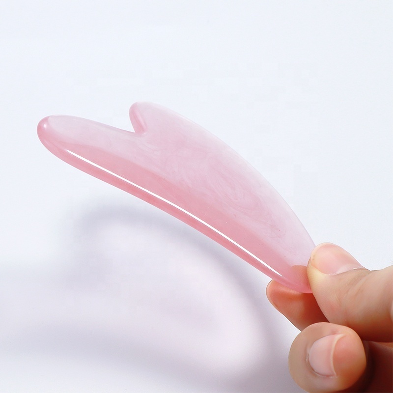 2024 Natural Heart Shape original Gua Sha real Stone massage Tool Pink Rose Quartz Jade Gua Sha Scrapers for Face Massage