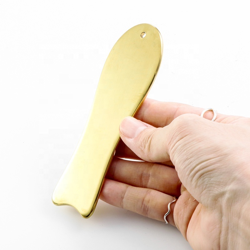 Back Neck Leg Body Massage Tool brass Plate Scraping Massage Tool Kit Concave Shape Gua Sha Board